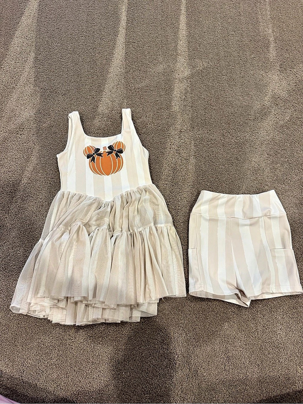 Made by Molly Girls Striped Dress & Shorts Set Size 5T Like New